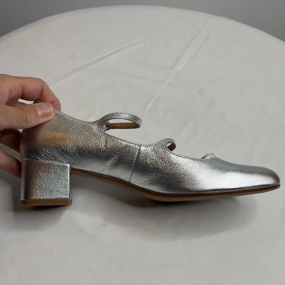 Madewell Silver Mary Jane Heels - Picture 10 of 13